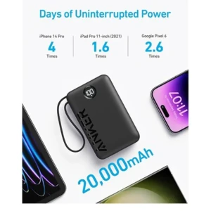 پاوربانک انکر مدل A1647 ظرفیت 20000 میلی آمپر ساعت توان 22.5 وات